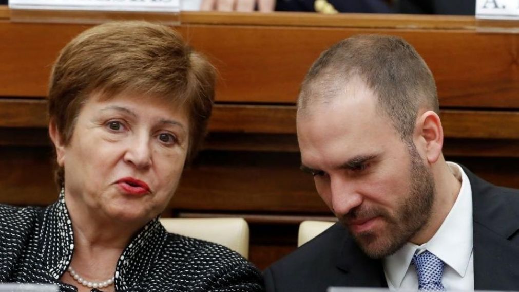 Kristalina Georgieva junto a Martín Guzmán.