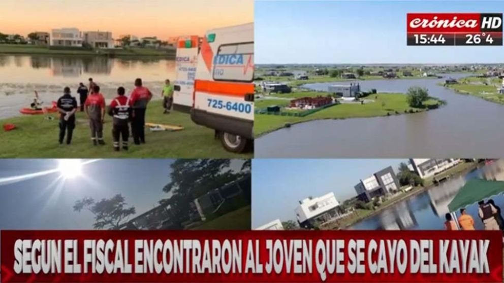 Encontraron muerto al joven que se cayó del kayak.