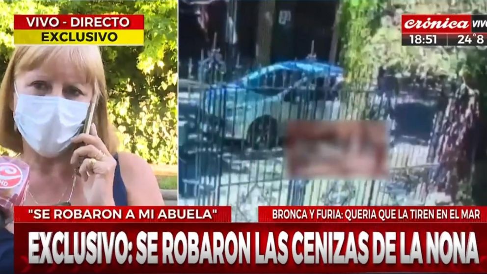 Alicia habló en exclusiva con Crónica HD sobre la dramática situación al enterarse que le robaron las cenizas de su madre. (Captura TV)