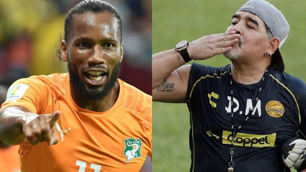 "El día que te conocí fue el mejor de mi carrera", escribió Drogba por Diego Maradona.