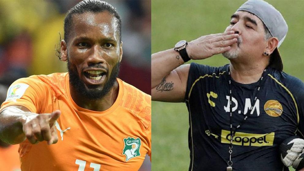 "El día que te conocí fue el mejor de mi carrera", escribió Drogba por Diego Maradona.