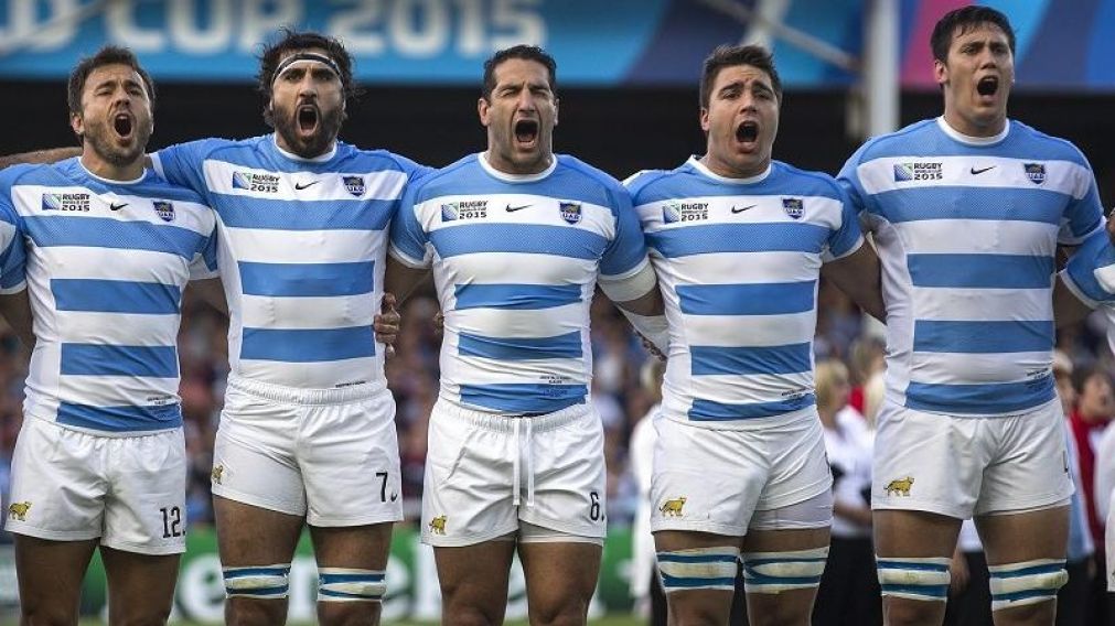 Los Pumas en su presentación en el mundial de Inglaterra, en el año 2015.