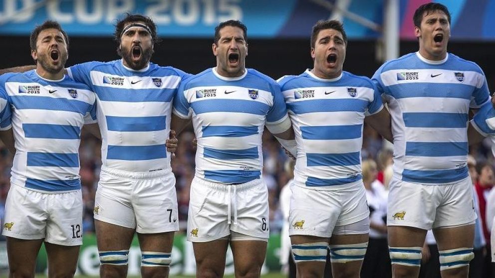 Los Pumas en su presentaci�n en el mundial de Inglaterra, en el a�o 2015.