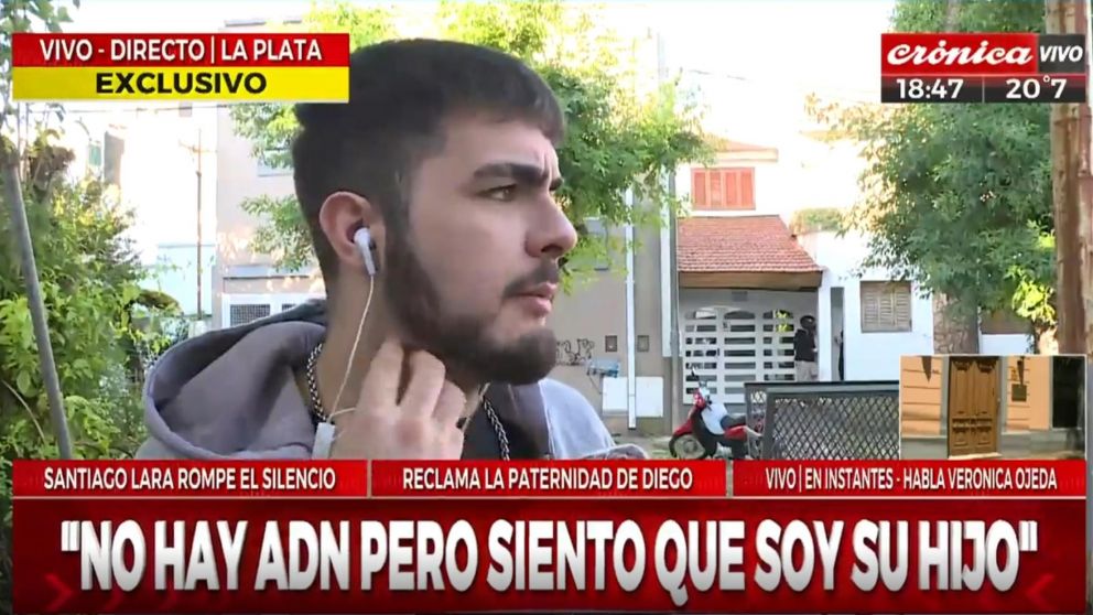 Santiago Lara habló sobre sus ganas de ser reconocido como hijo de Diego Maradona y el legado que le dejó su madre. (Captura TV)