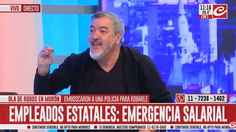 El secretario general de ATE, Rodolfo Aguiar, estuvo en los estudios de Cr�nica HD.