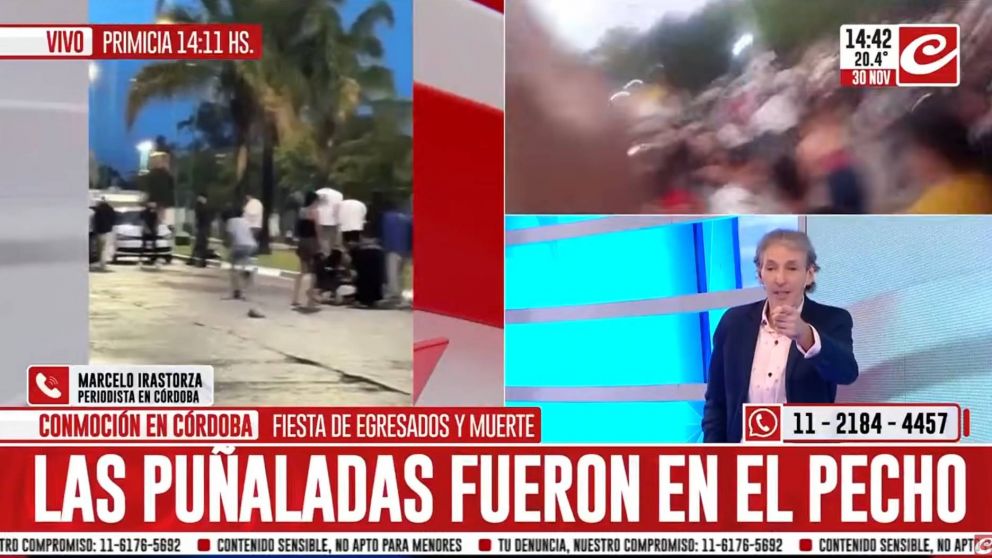 Asesinaron a puñaladas a un joven a la salida de una fiesta de egresados.