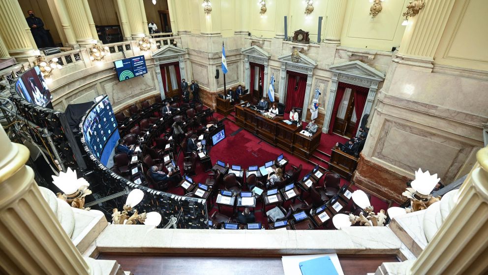 El Senado, en pleno debate del proyecto de Presupuesto 2021.