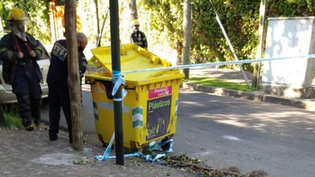 El contenedor de basura en el que se produjo la explosi�n.