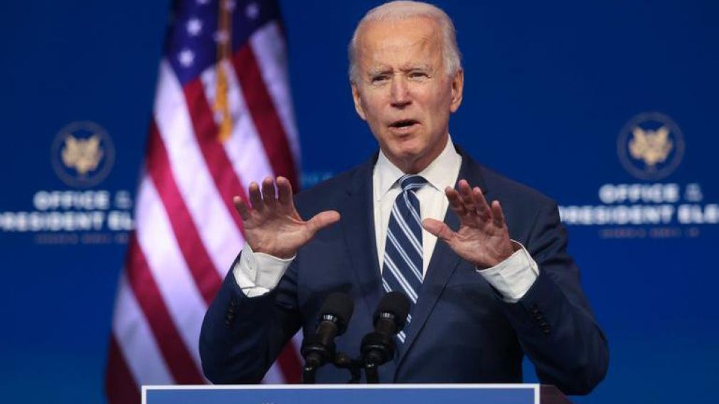 El presidente electo de Estados Unidos, Joe Biden, en conferencia de prensa en Wilmington, Delaware.