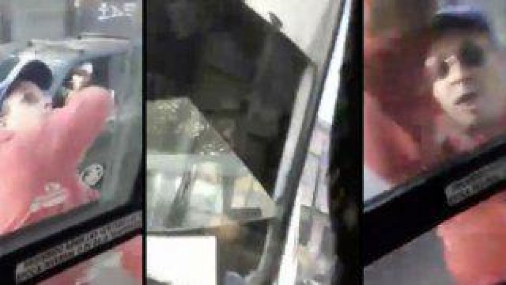 El momento del ataque al colectivero. (Captura de pantalla)