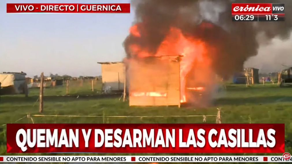 Llamas, detonaciones y disturbios, así se desarrolló el operativo en la toma de Guernica (Crónica HD).