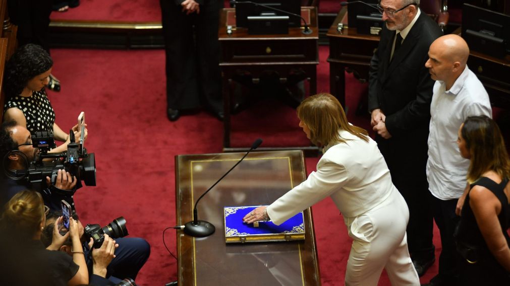 El momento en el que juró Patricia Bullrich (NA).