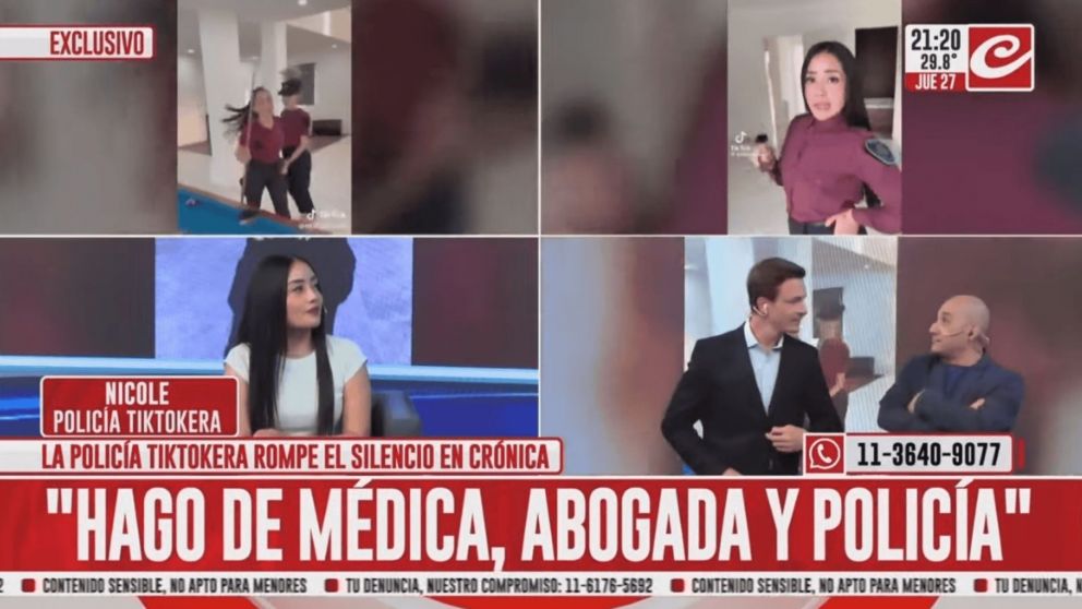 La polic�a tiktoker habl� con Cr�nica.