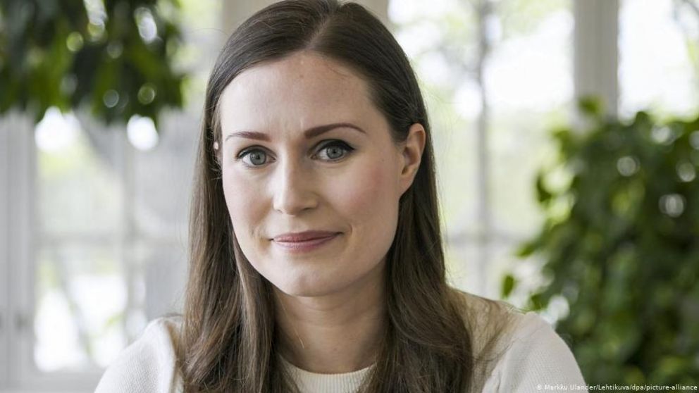 La primera ministra de Finlandia, Sanna Marin de 34 años.