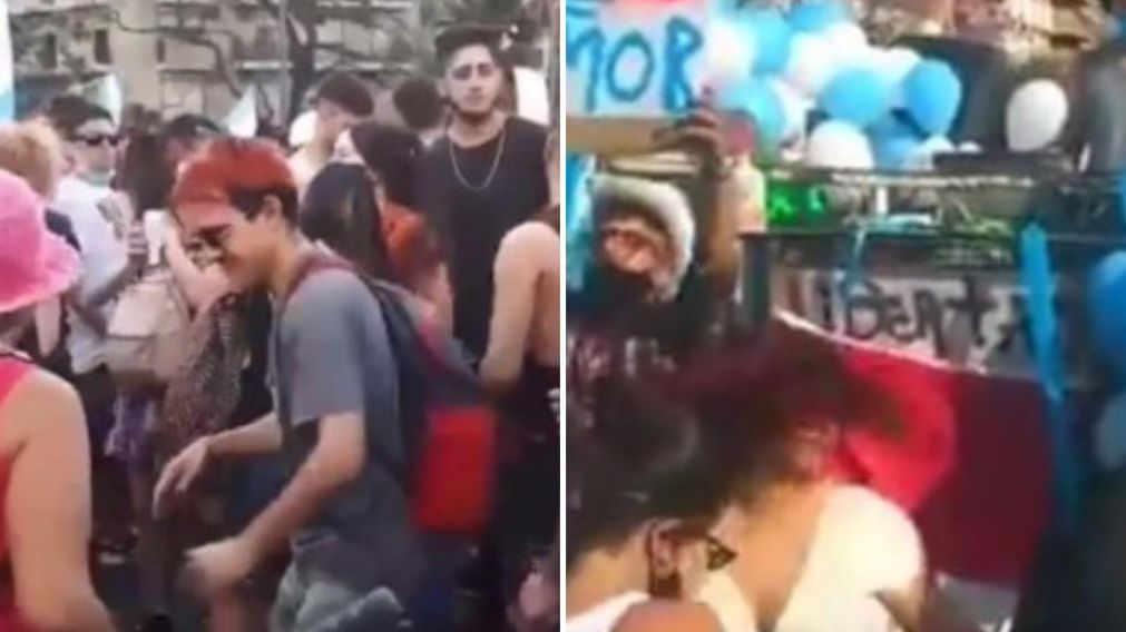 Jóvenes armaron una fiesta electrónica durante el banderazo en Córdoba