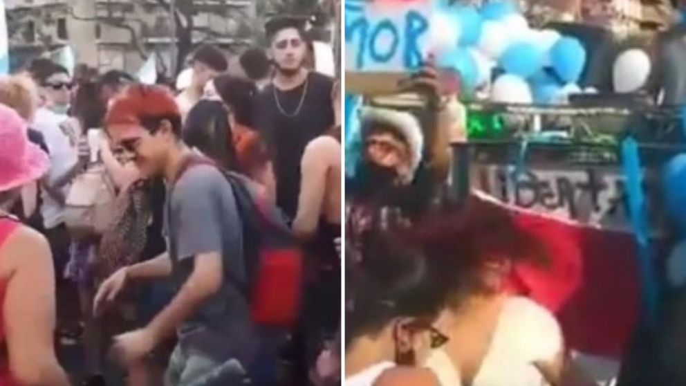 Jóvenes armaron una fiesta electrónica durante el banderazo en Córdoba