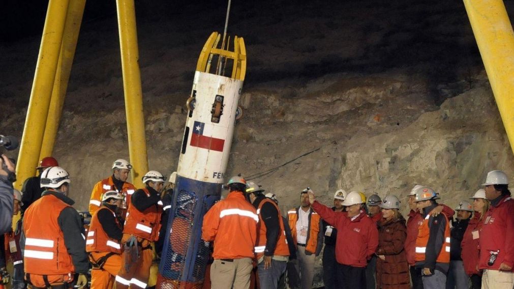 .La cápsula Fénix 2, que sacó a los valientes mineros.
