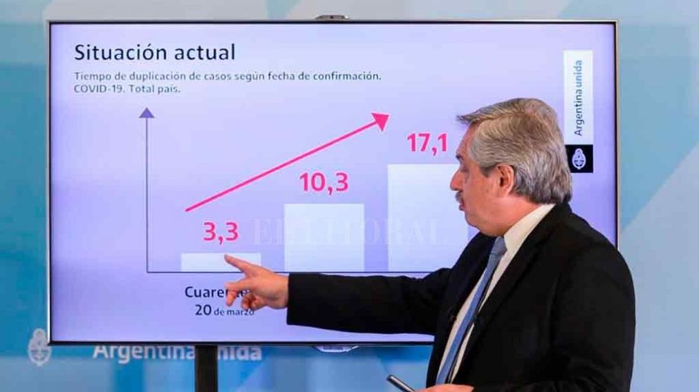 El presidente Alberto Fernández anuncia una nueva fase de la cuarentena, que vence este domingo (Archivo).