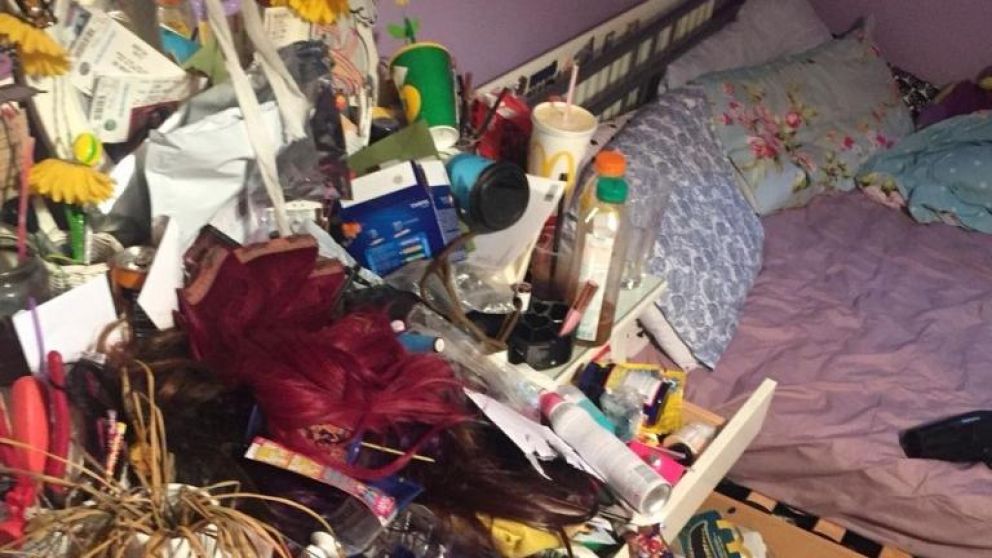 La habitación de Sara fue premiada como la "más desordenada".