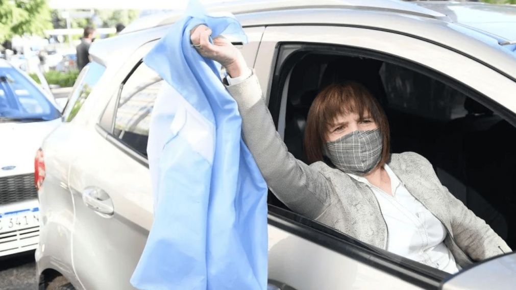 La ex ministra de Seguridad Patricia Bullrich, en la marcha del 9 de julio.