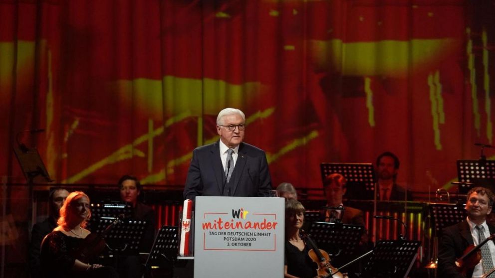 Frank-Walter Steinmeier dió un discurso de unión teutona (Twitter).