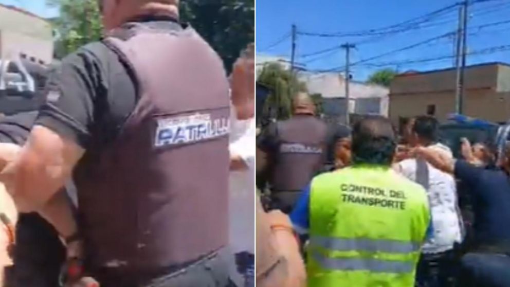 El conductor tuvo que salir custodiado del lugar.