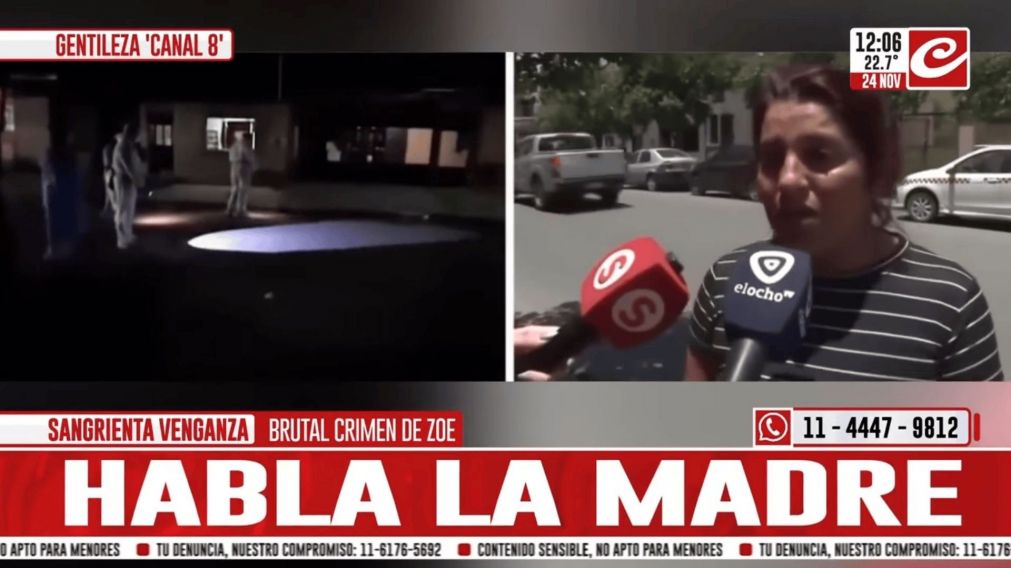 El dolor de la madre de Zoe, la nena de 7 años que murió tras recibir un disparo en Tucumán.