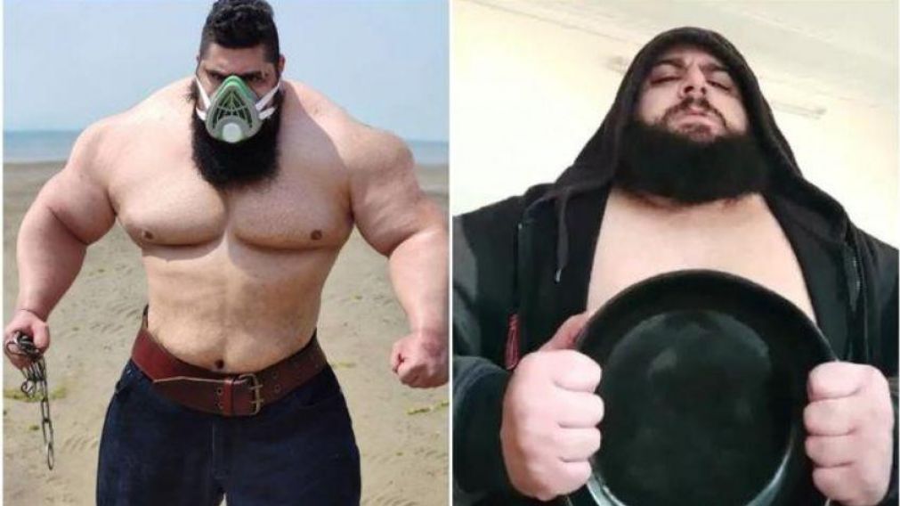 El impactante video del "Hulk iraní" doblando una sartén