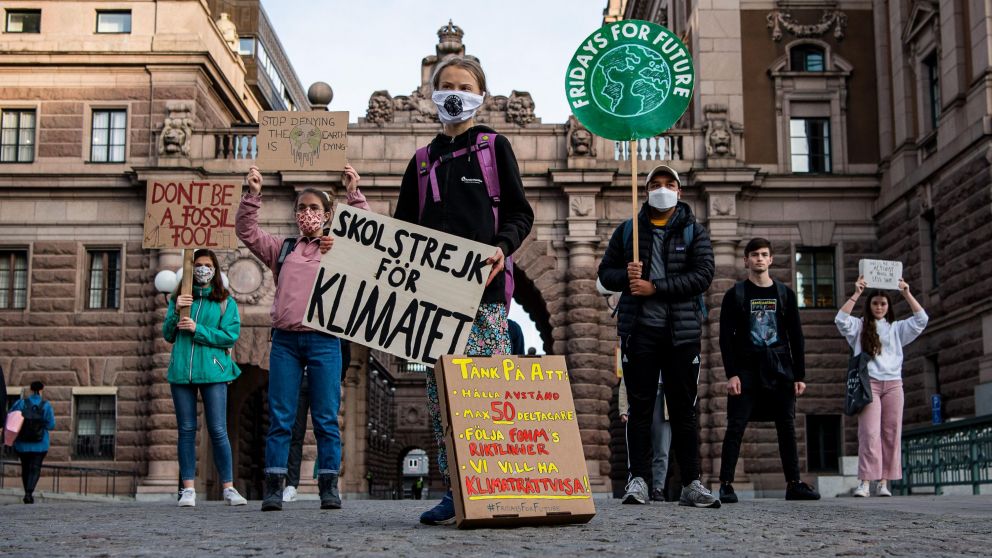 Masiva marcha mundial contra el cambio climático. (Télam)