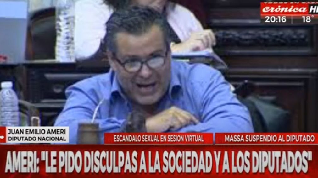 El diputado del Frente de Todos, Juan Ameri, en diálogo con Crónica HD (Captura de Pantalla).