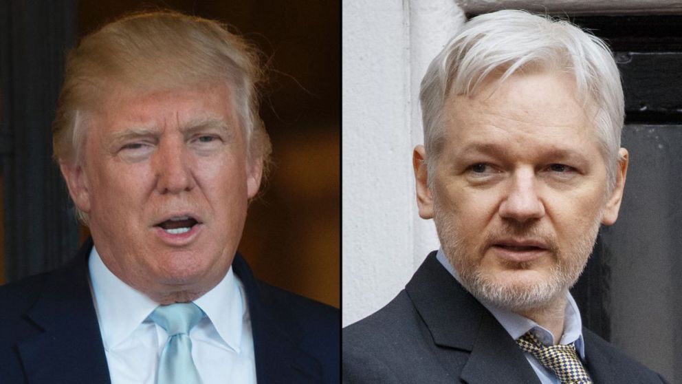 Donald Trump, presidente de Estados Unidos, y Julian Assange, fundador de WikiLeaks.
