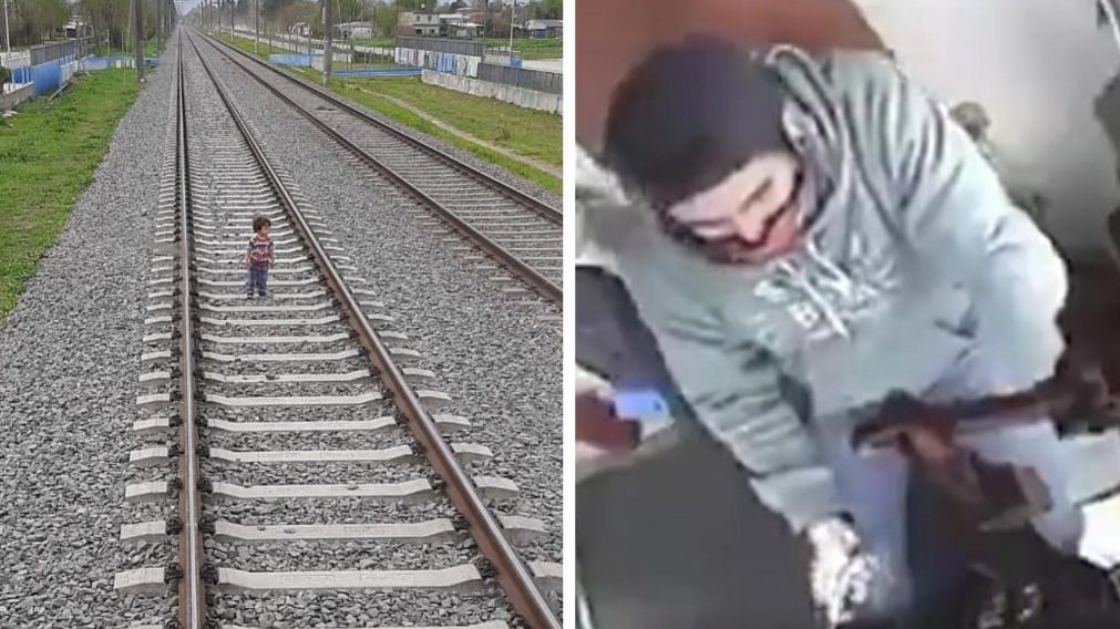 El maquinista logró frenar y el nene se salvó de milagro (Captura de pantalla).