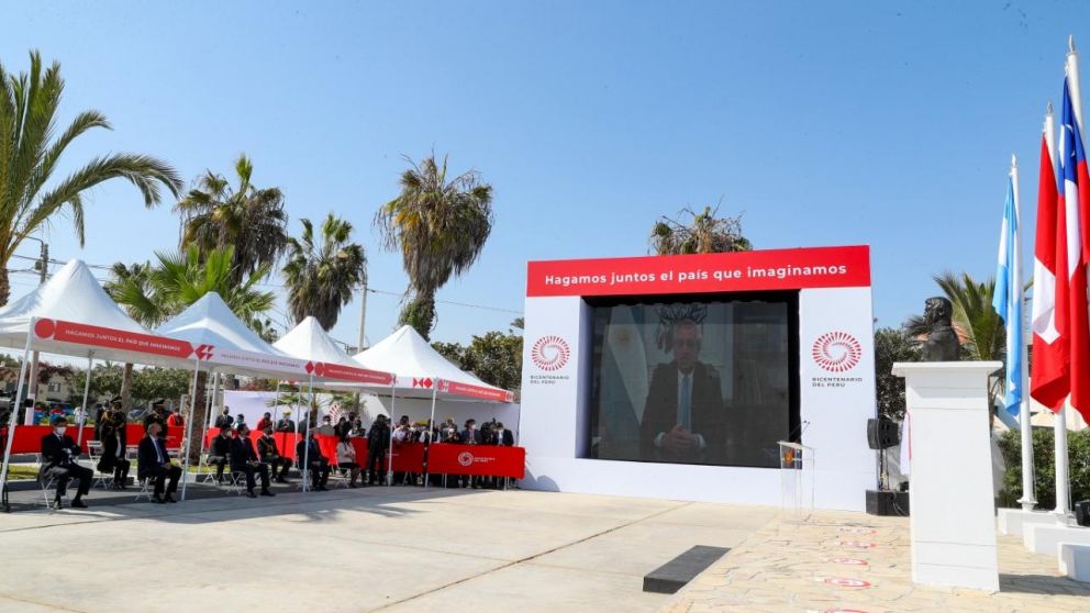 El presidente Alberto Fernández, por medio de un mensaje grabado, participó del acto por los 200 años del Desembarco de la Expedición Libertadora en el Perú.