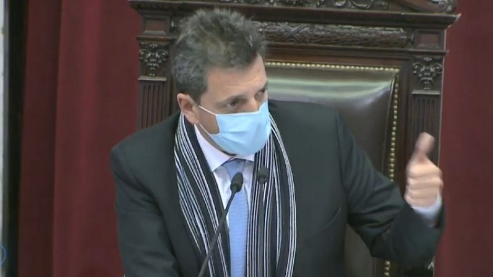 Sergio Massa, durante la polémica sesión.