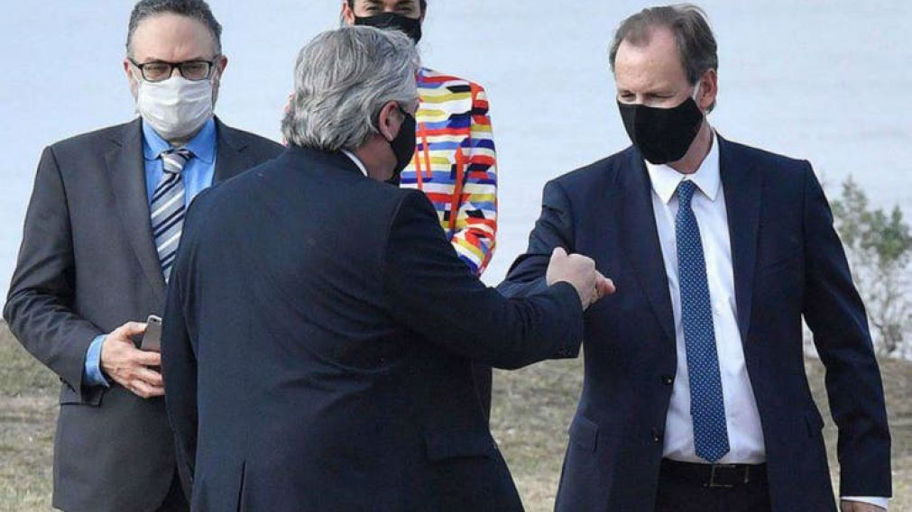 Gustavo Bordet estuvo con el presidente Alberto Fernández el viernes, en Santa Fe.