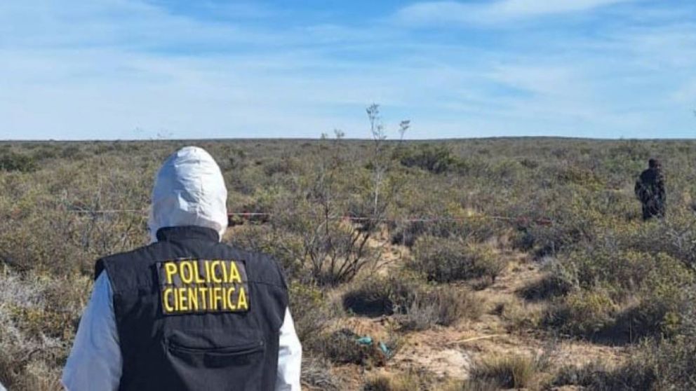 La zona donde fue encontrado el cuerpo de Eva García (Foto Fiscalía Madryn).
