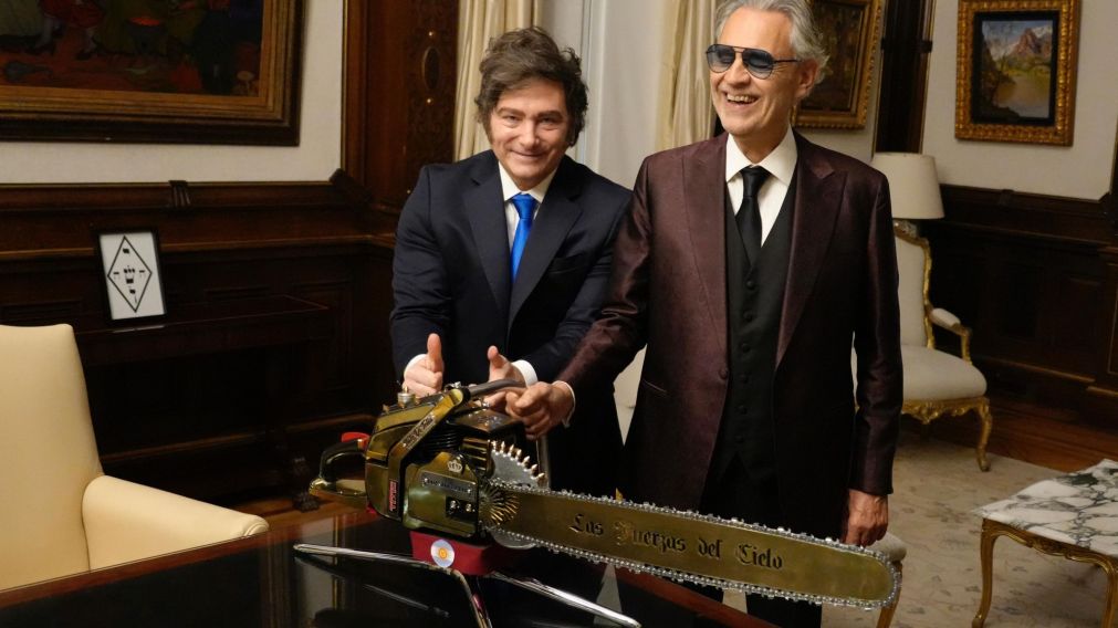 Javier Milei recibió a Andrea Bocelli