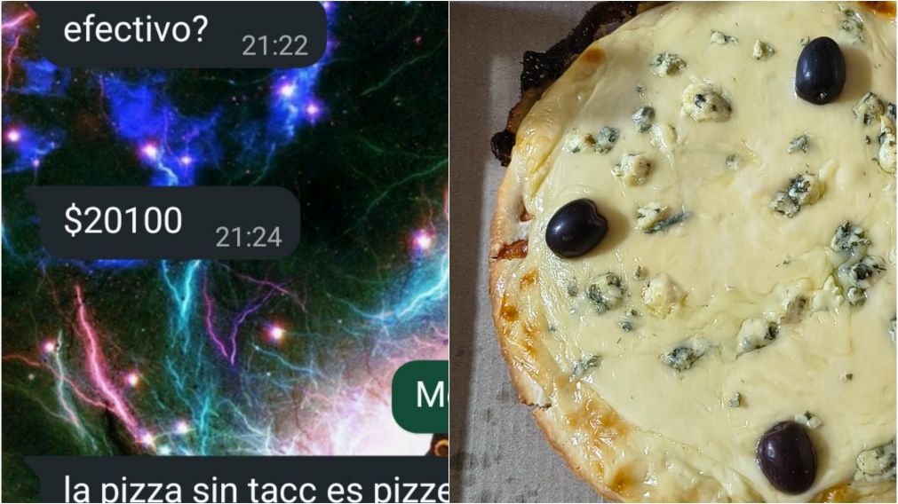 Pidi� una pizza sin TACC por delivery, pag� 20 "lucas" y se llev� una ins�lita sorpresa al abrir la caja