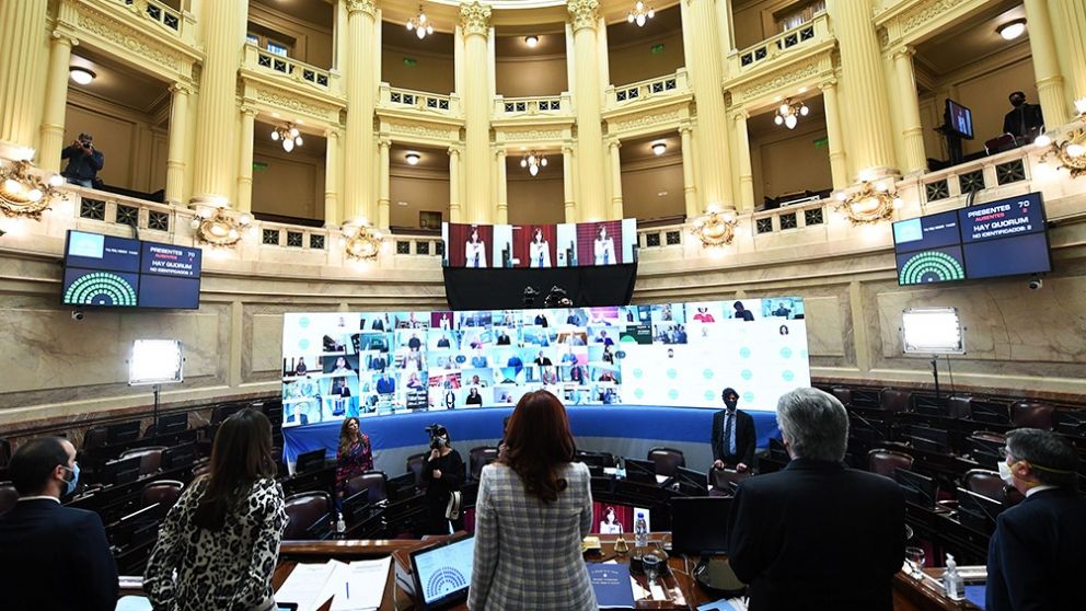 La sesión de esta tarde estará presidida por Cristina Fernández de Kirchner y habrá pocos senadores en el recinto (Télam/Archivo).