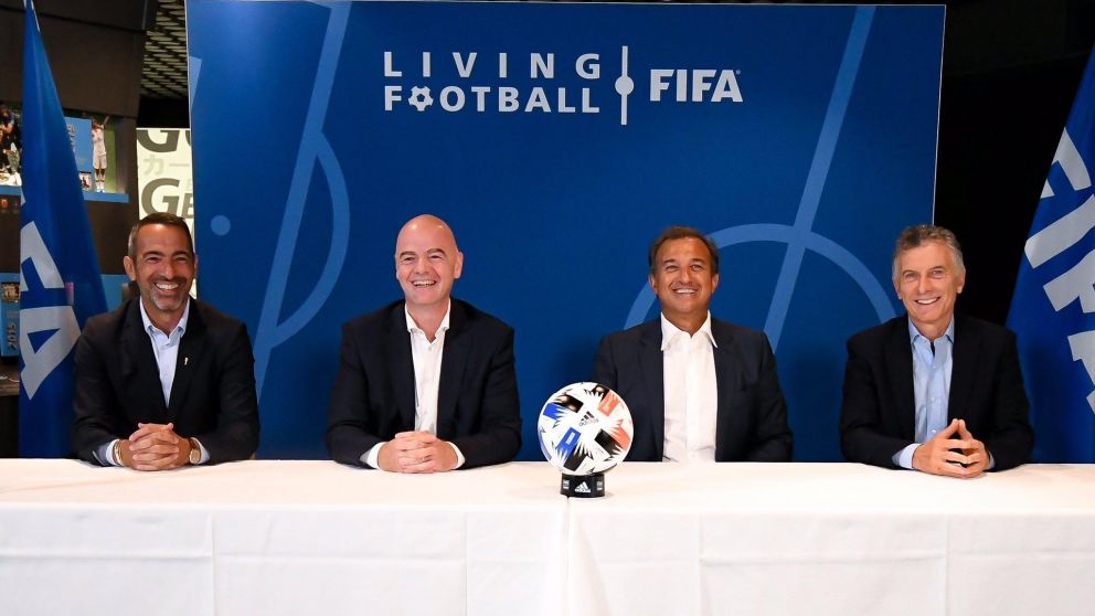 Infantino y Macri, juntos por primera vez en público en un acto de la Fundación FIFA.