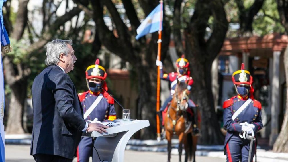 La ceremonia en homenaje al General San Martín fue encabezada por Alberto Fernández.