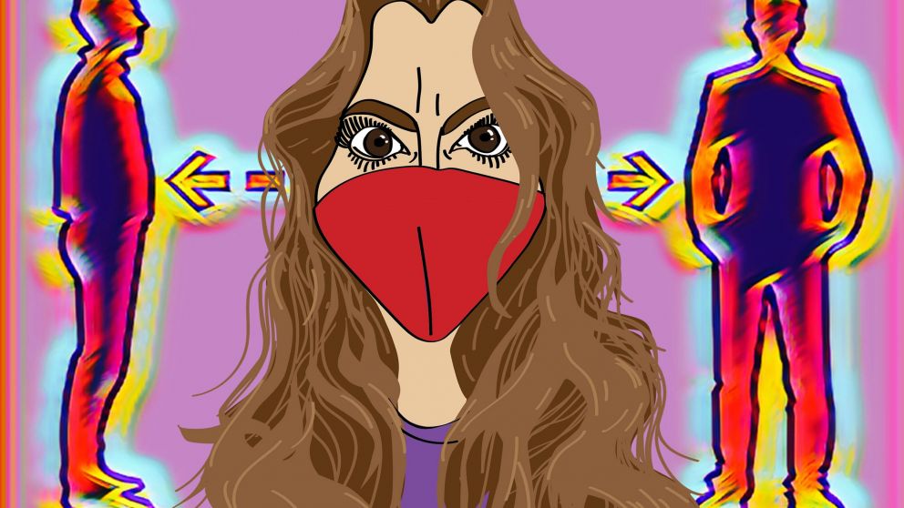 La chica urbana (en cuarentena): ¡Tomemos distancia! (Ilustración Paula Rodríguez @SrPau en Instagram)