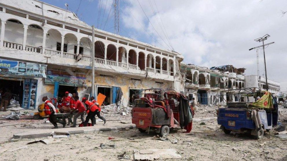 Así quedó el hotel tras el atentado.