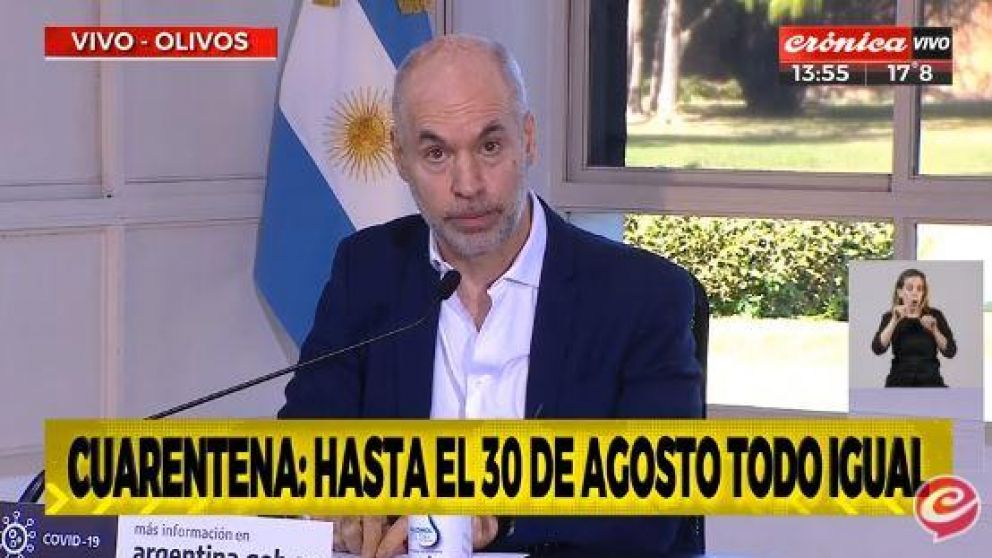 Este viernes, Horacio Rodr�guez Larreta dio detalles sobre c�mo seguir� la Ciudad (captura video).