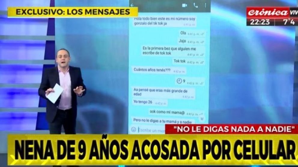 Escalofriantes detalles de un acosador v�a Tik Tok y WhatsApp (Captura de video).