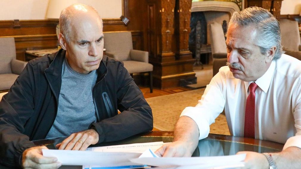 Uno de los últimos encuentros de Alberto Fernández junto a Horacio Rodríguez Larreta.
