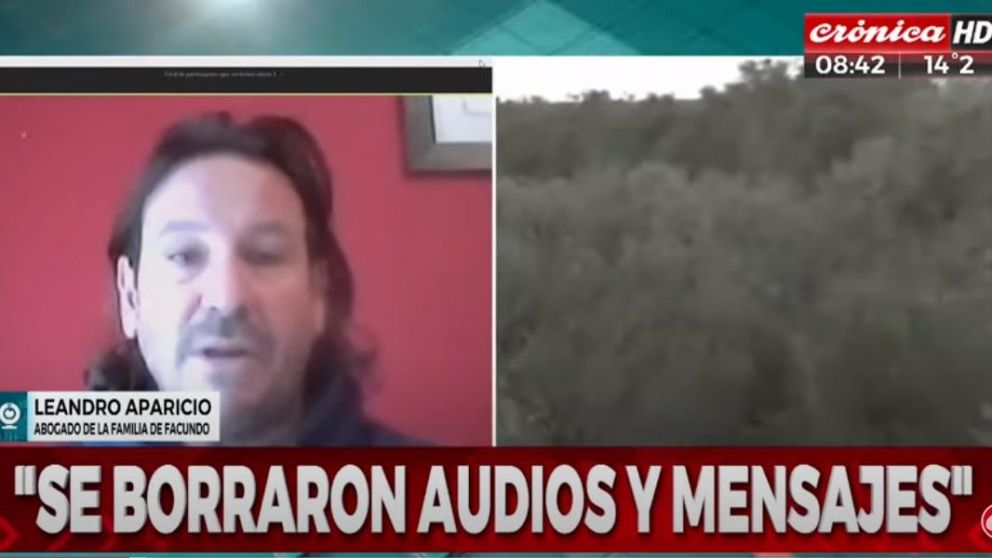 Leandro Aparicio, abogado de Facundo Castro Astudillo, aseguró que los policía involucrados borraron mensajes.