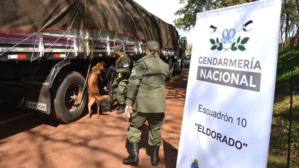 Gendarmería incautó la marihuana que fue hallada dentro de un camión en Misiones.