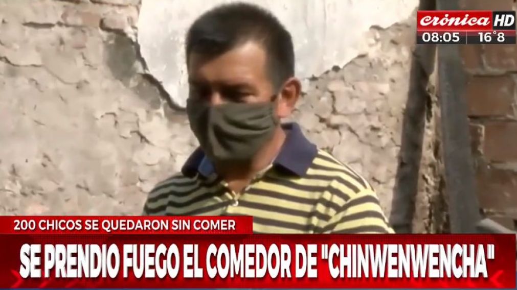 Por el incendio en el comedor comunitario rosarino, m�s de 200 chicos se quedaron sin comer. 