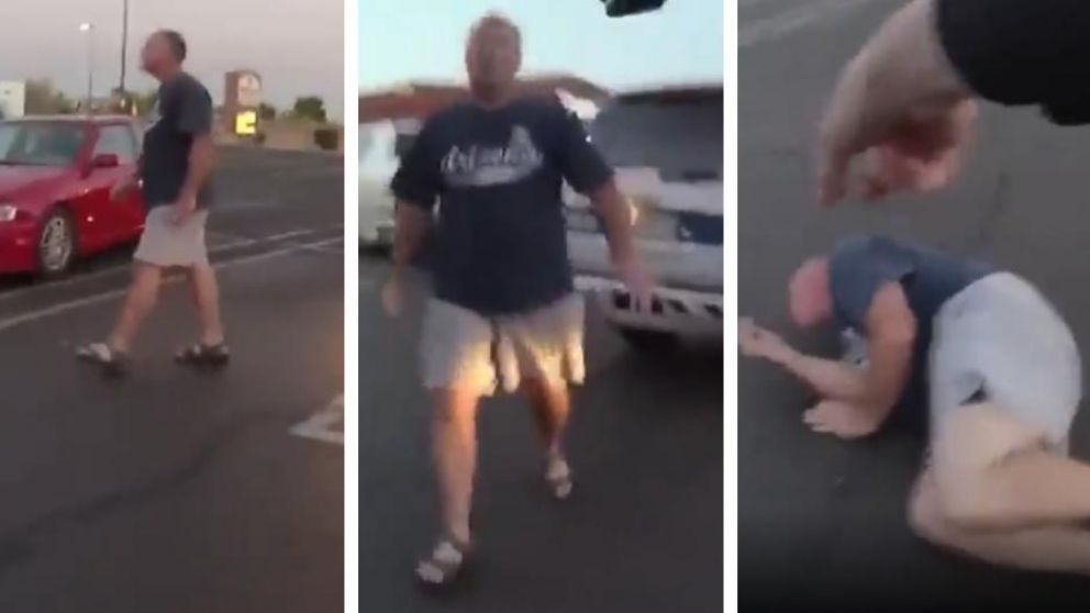 El hombre, que tenía un cuchillo en la mano, amenazó a la agente con matarla. (captura video).